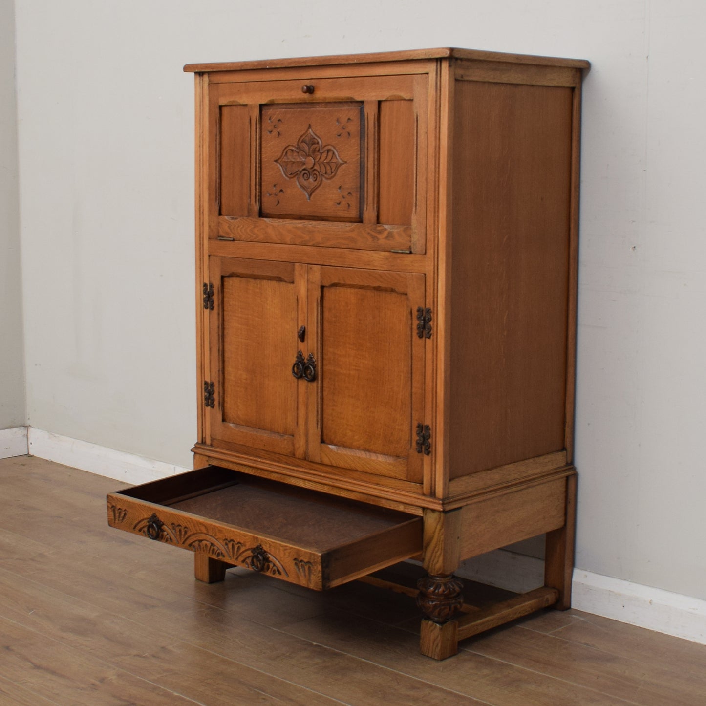 Restored Oak Drinks Cabinet