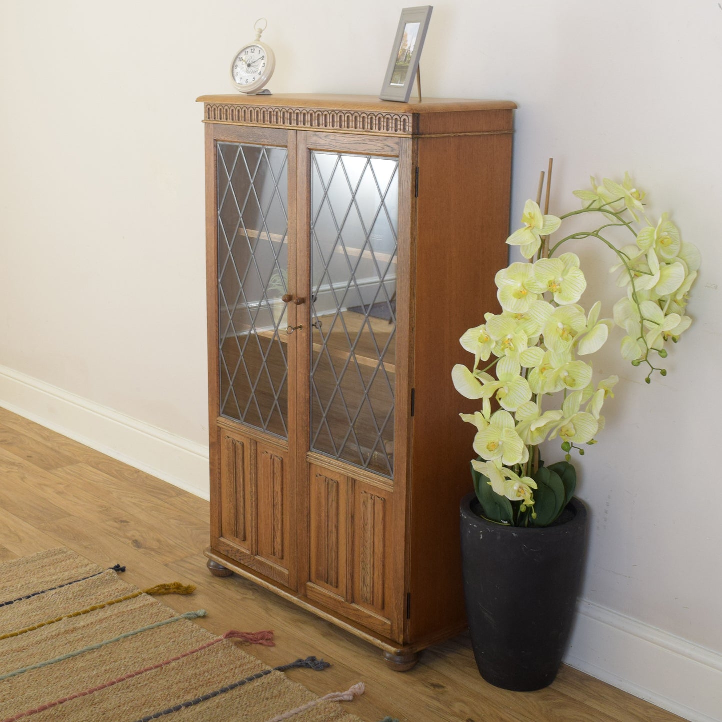 Glazed Linenfold Bookcase