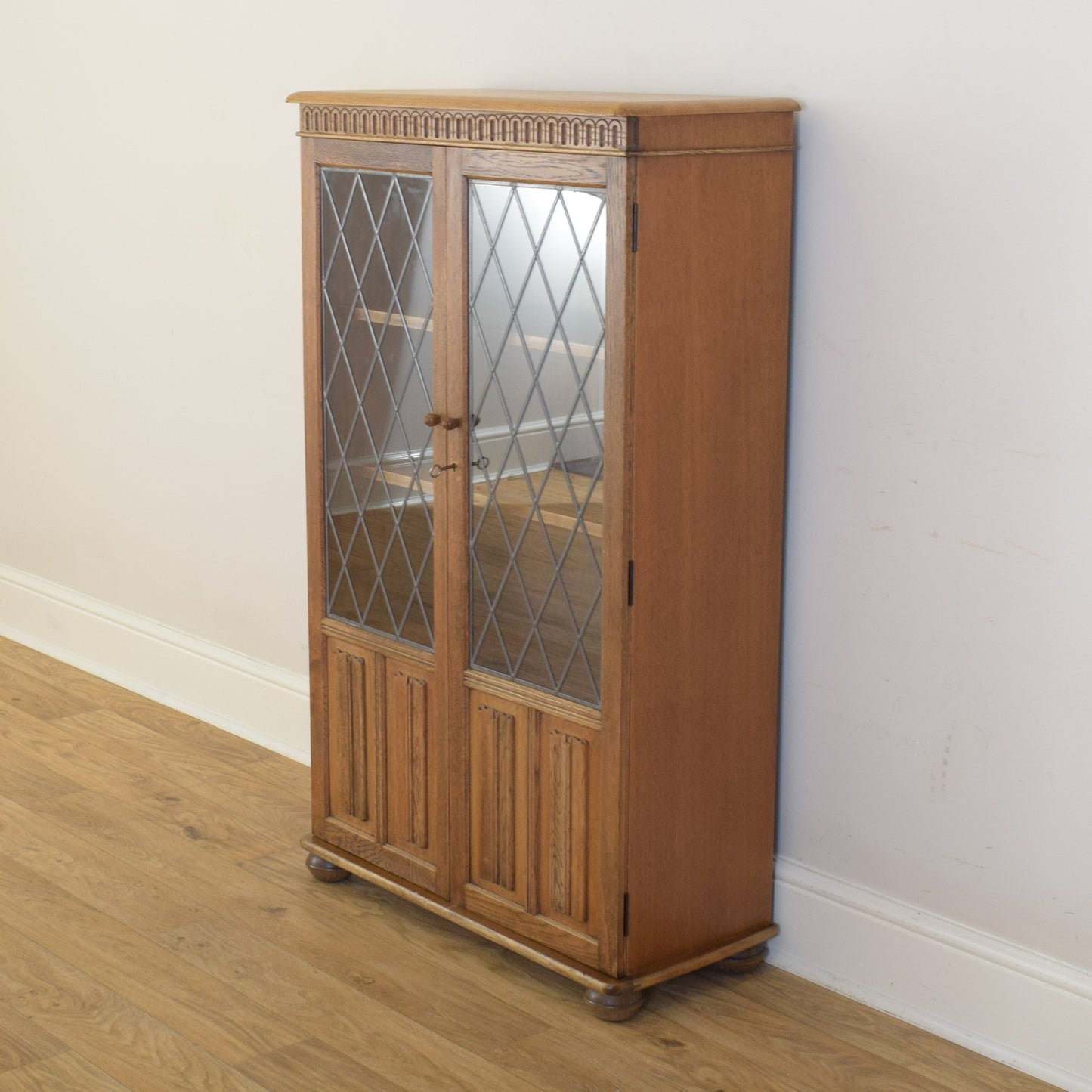 Glazed Linenfold Bookcase
