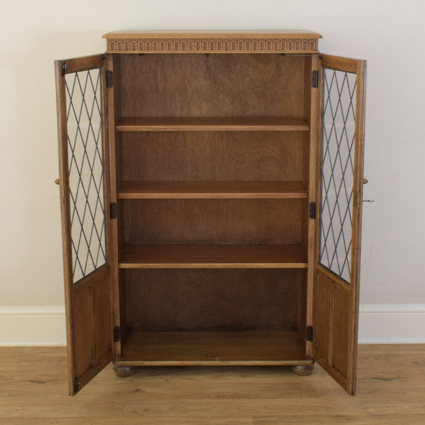 Glazed Linenfold Bookcase