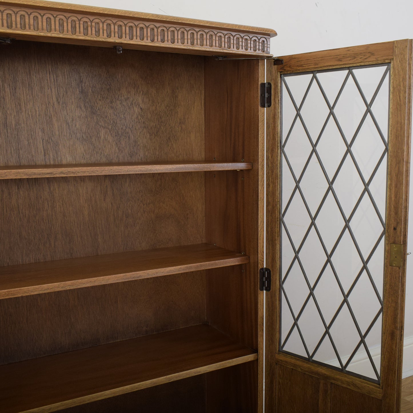 Glazed Linenfold Bookcase