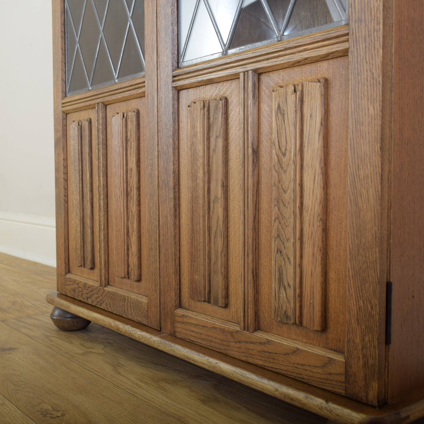 Glazed Linenfold Bookcase