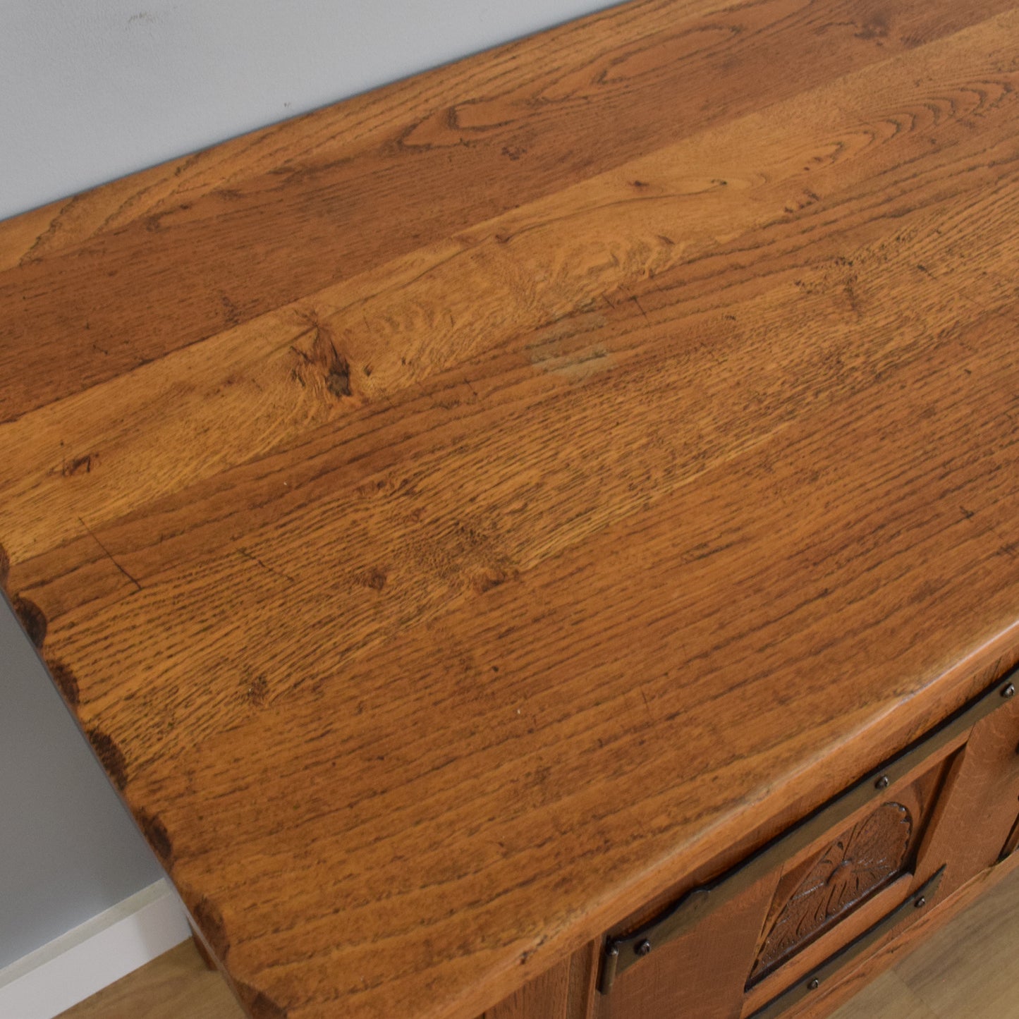 Rustic Oak Carved Sideboard