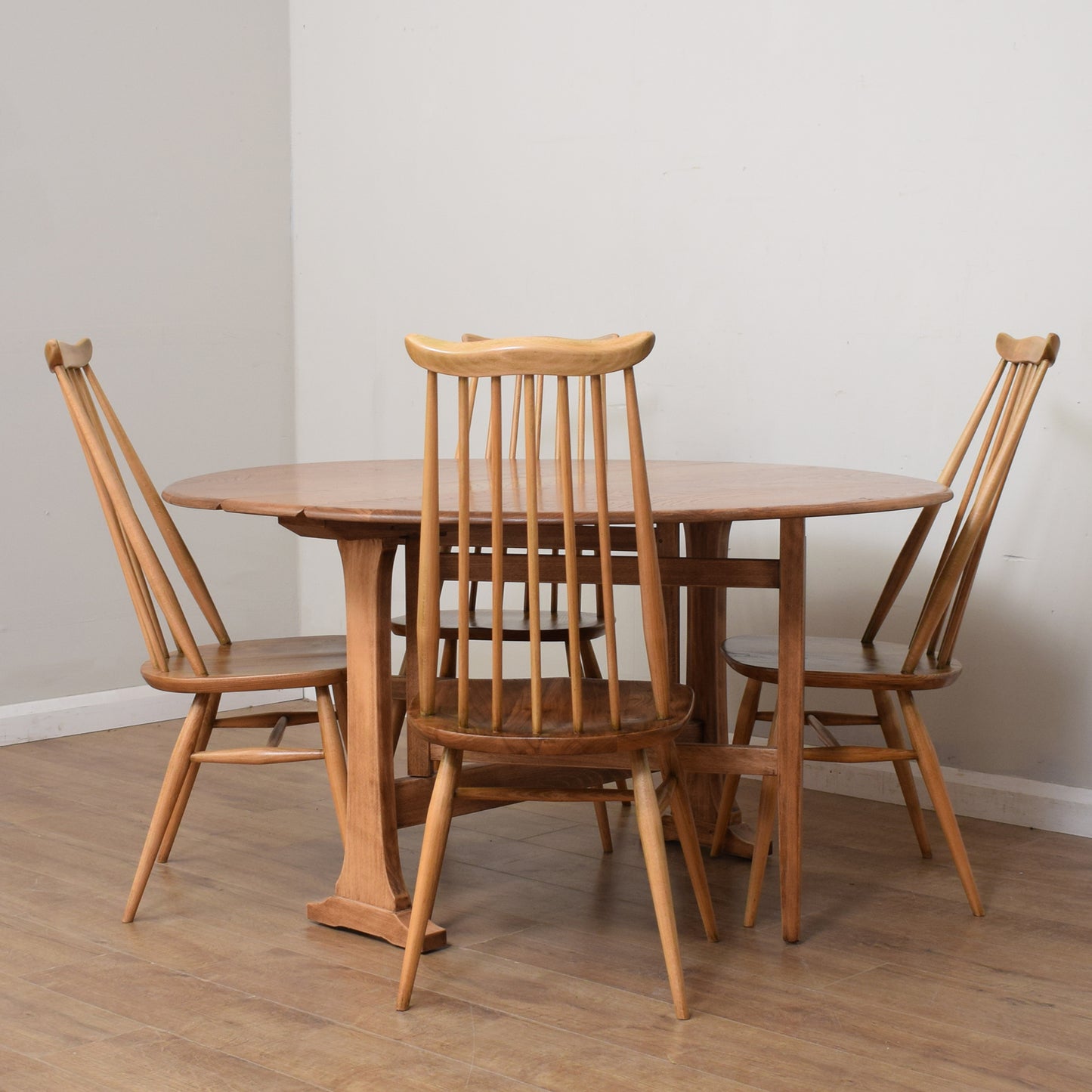 Restored Vintage Ercol Table And Four Chairs