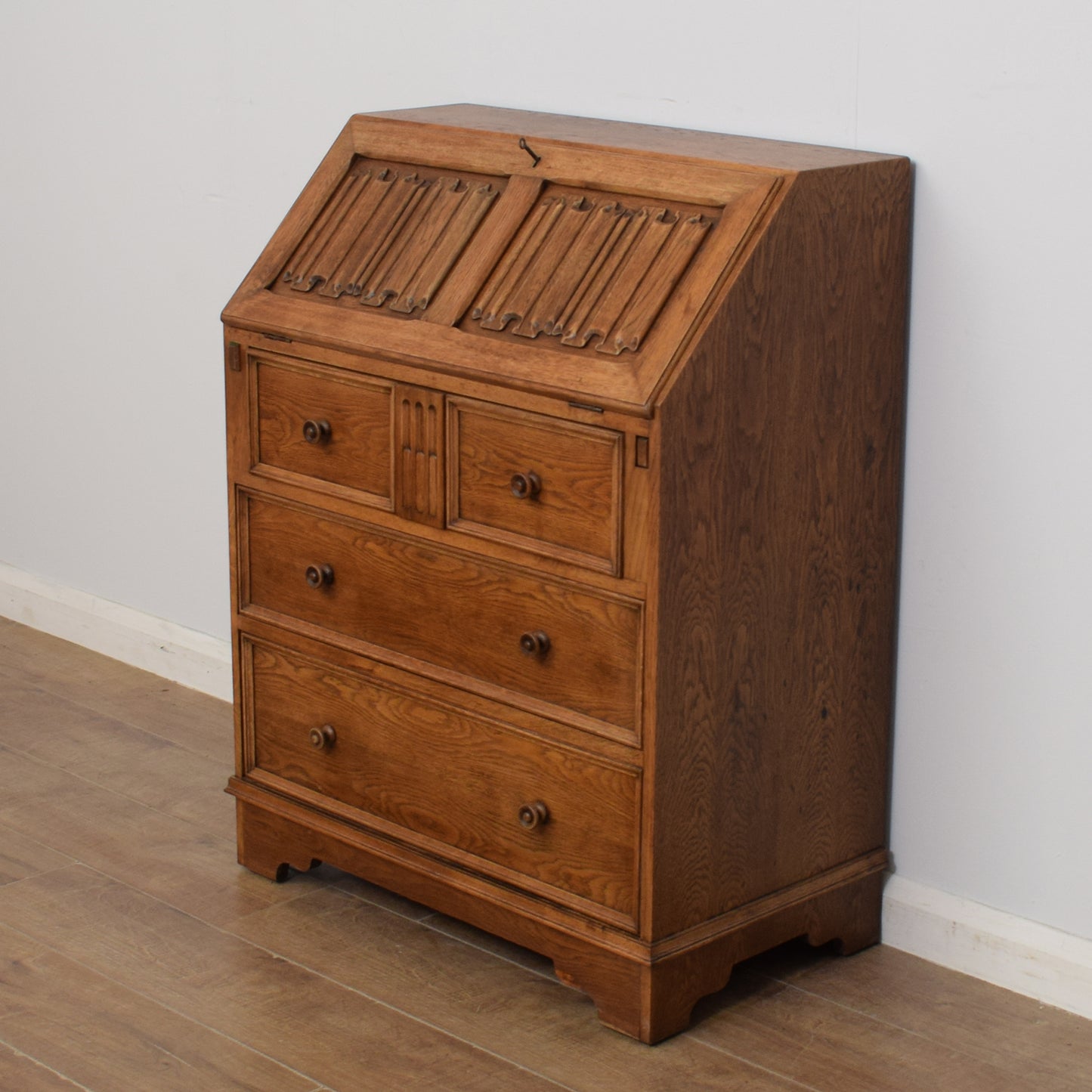 Oak Linenfold Bureau