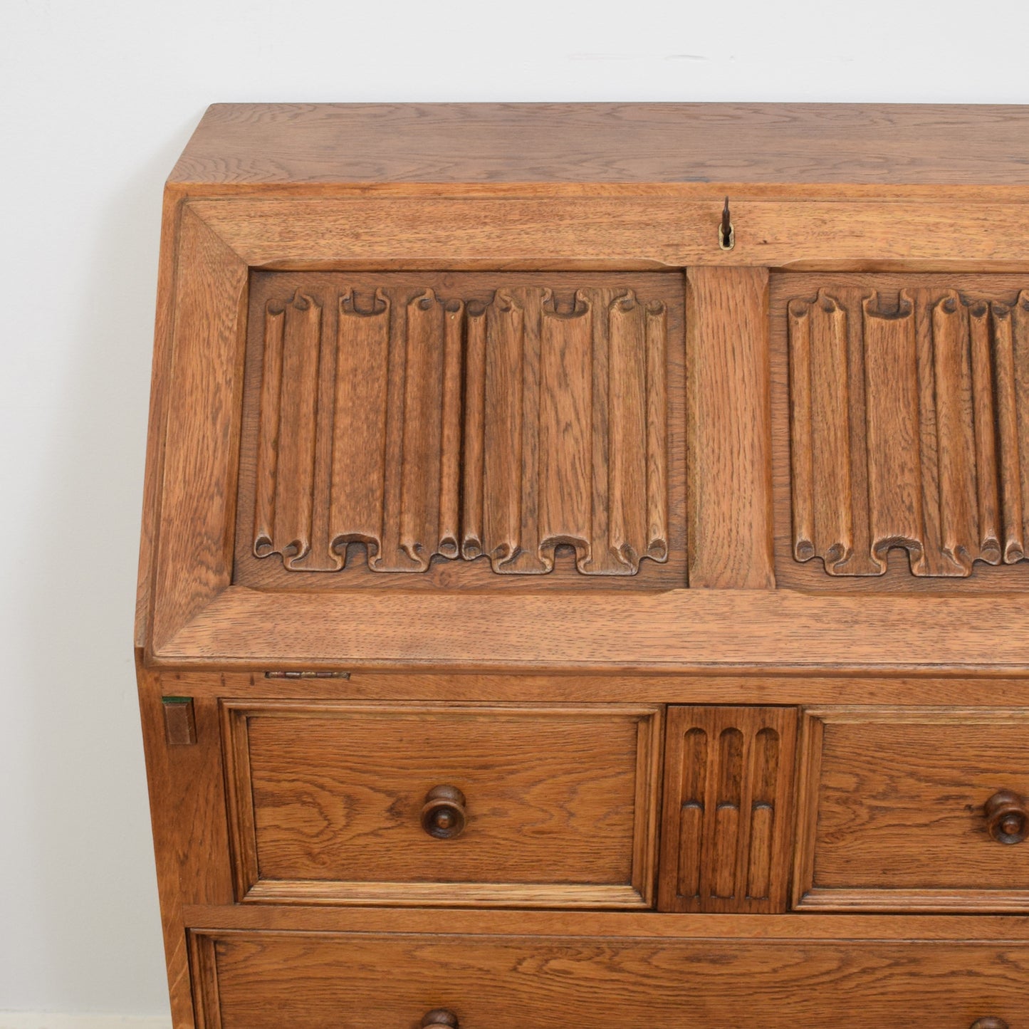 Oak Linenfold Bureau
