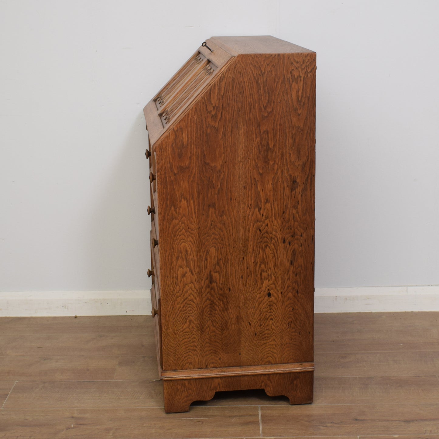 Oak Linenfold Bureau