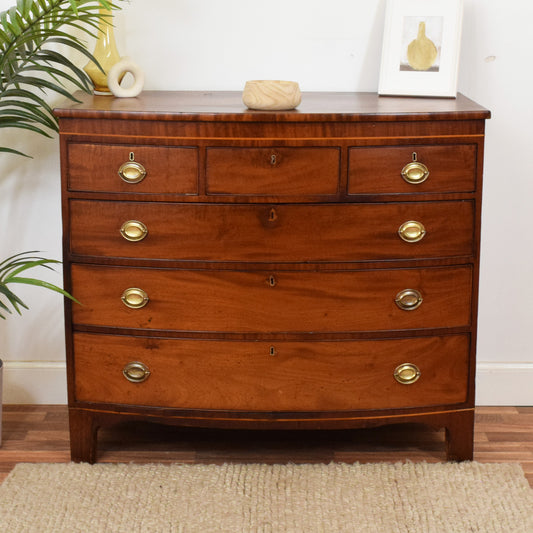 Rustic Bow Fronted Chest of Drawers