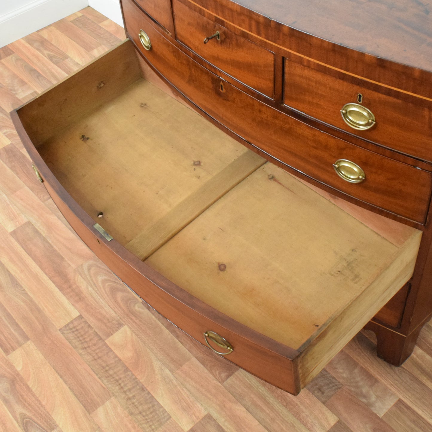 Rustic Bow Fronted Chest of Drawers