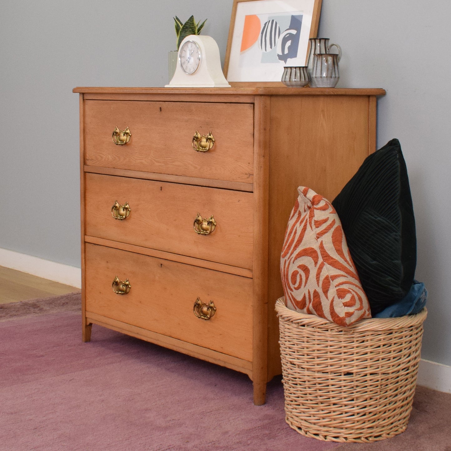 Refinished Oak Chest of Drawers