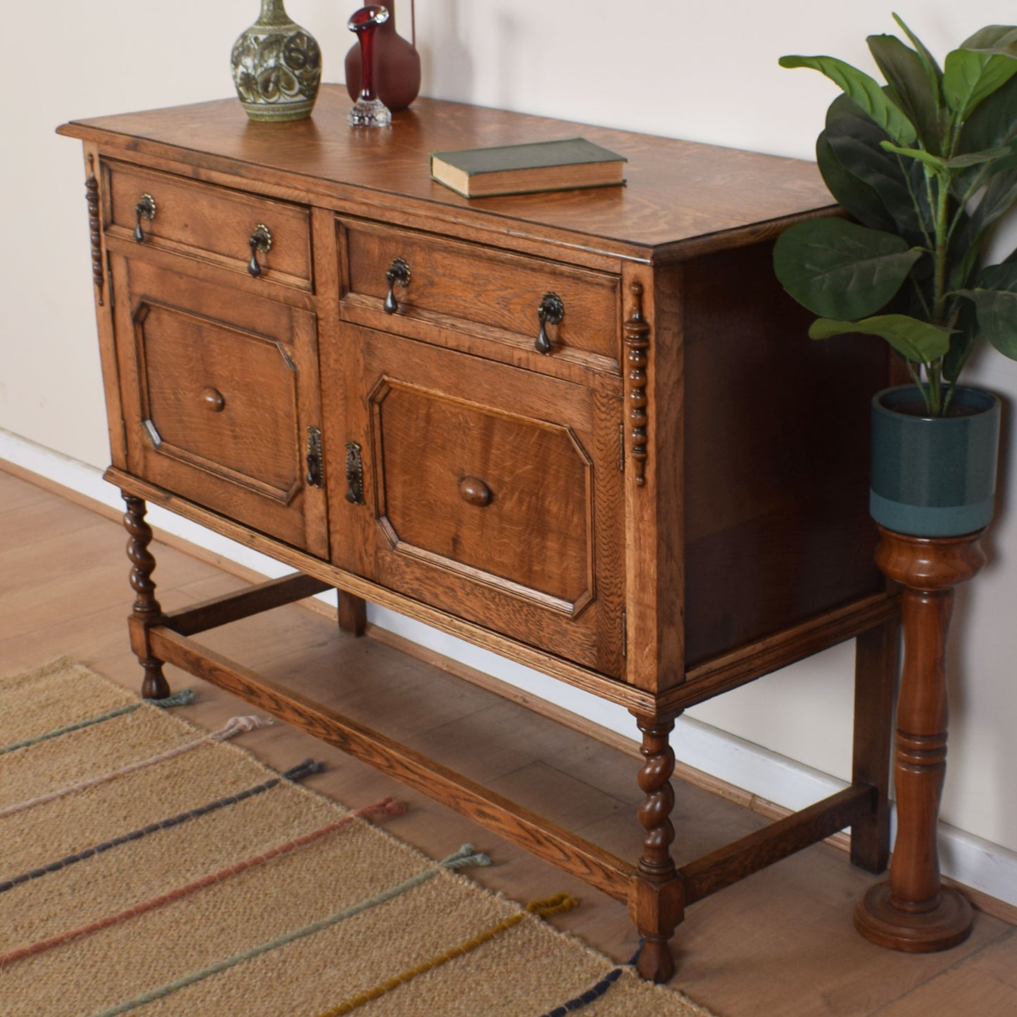 Vintage Oak Two-Door Sideboard