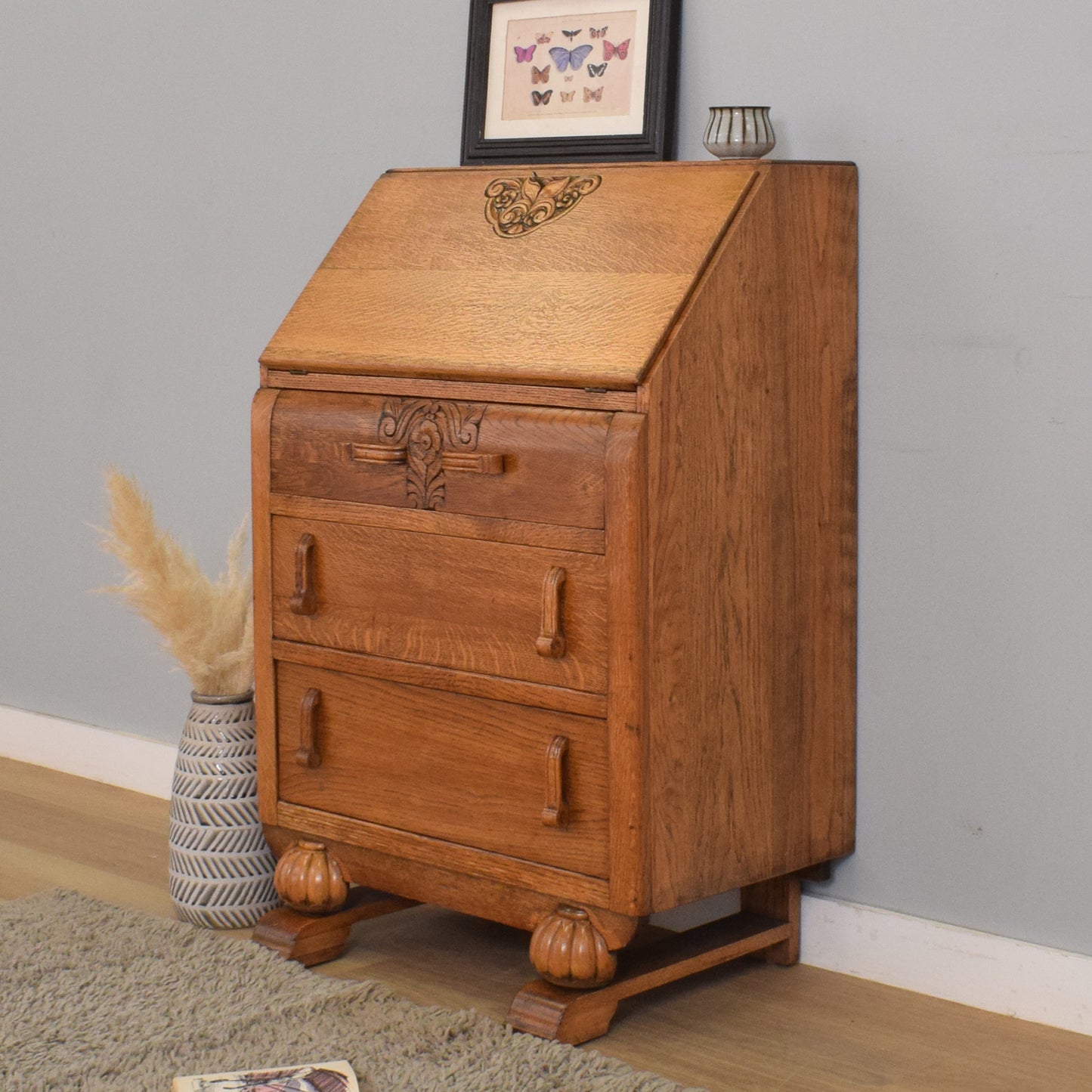 Oak Art-Deco Writing Bureau