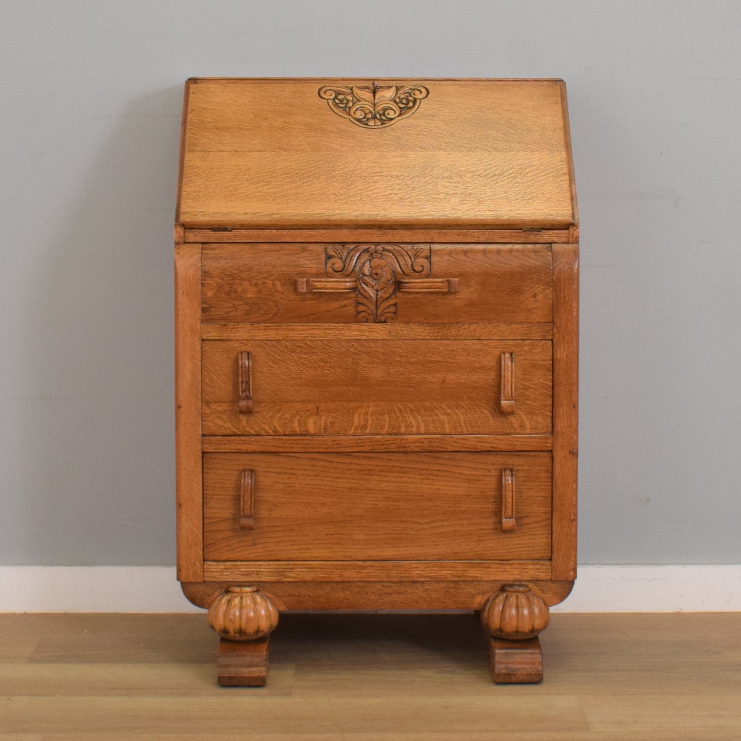 Oak Art-Deco Writing Bureau
