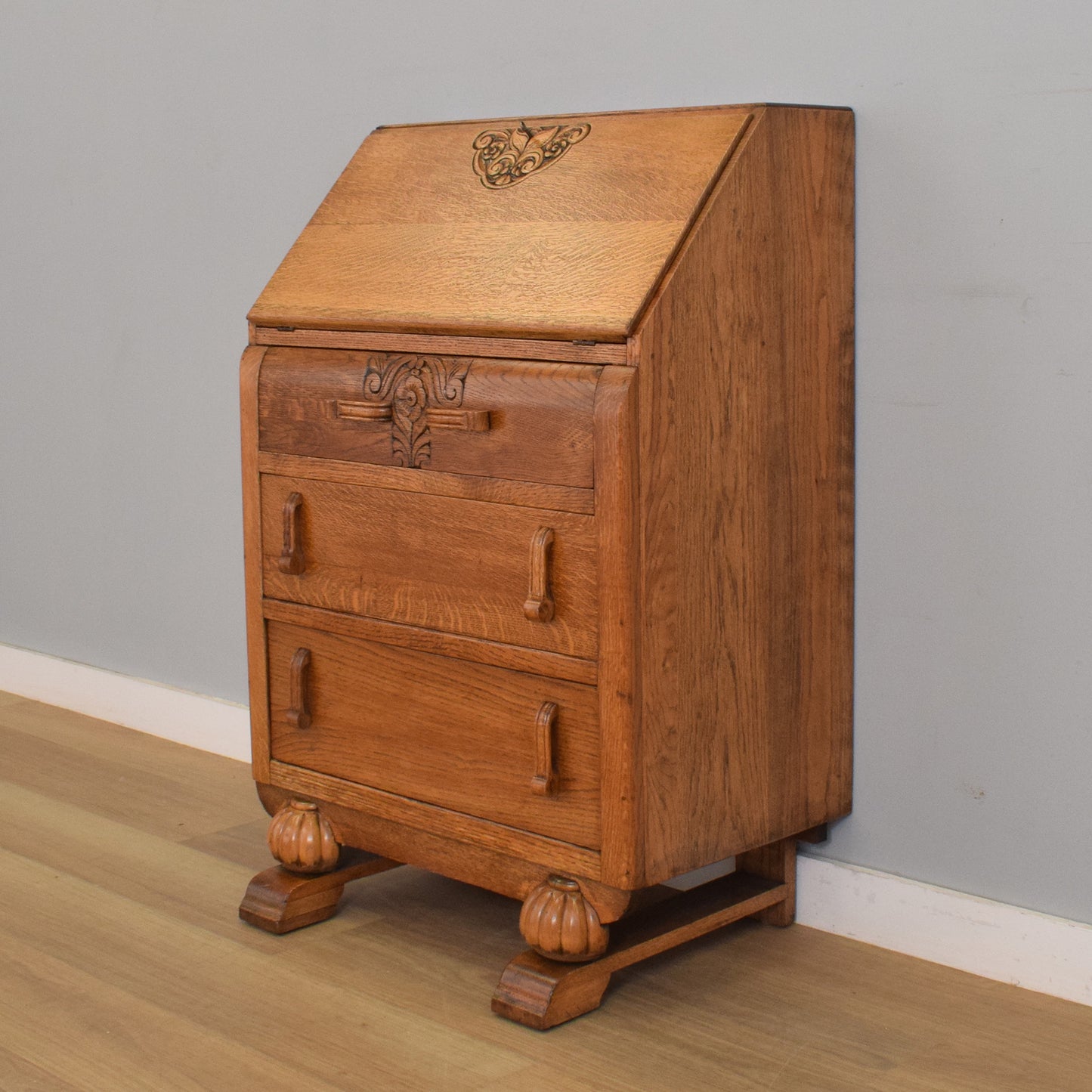 Oak Art-Deco Writing Bureau