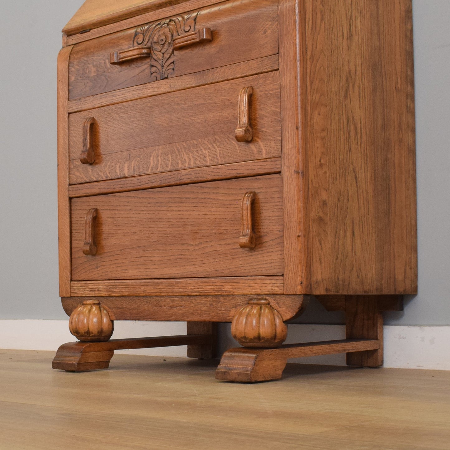 Oak Art-Deco Writing Bureau