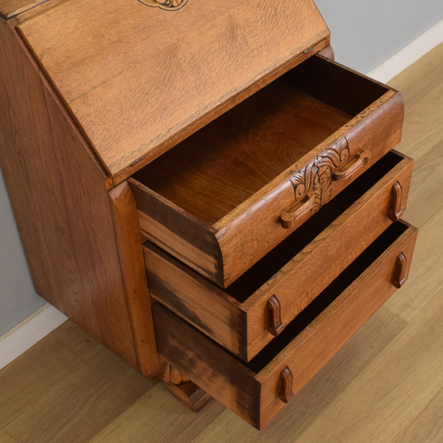 Oak Art-Deco Writing Bureau