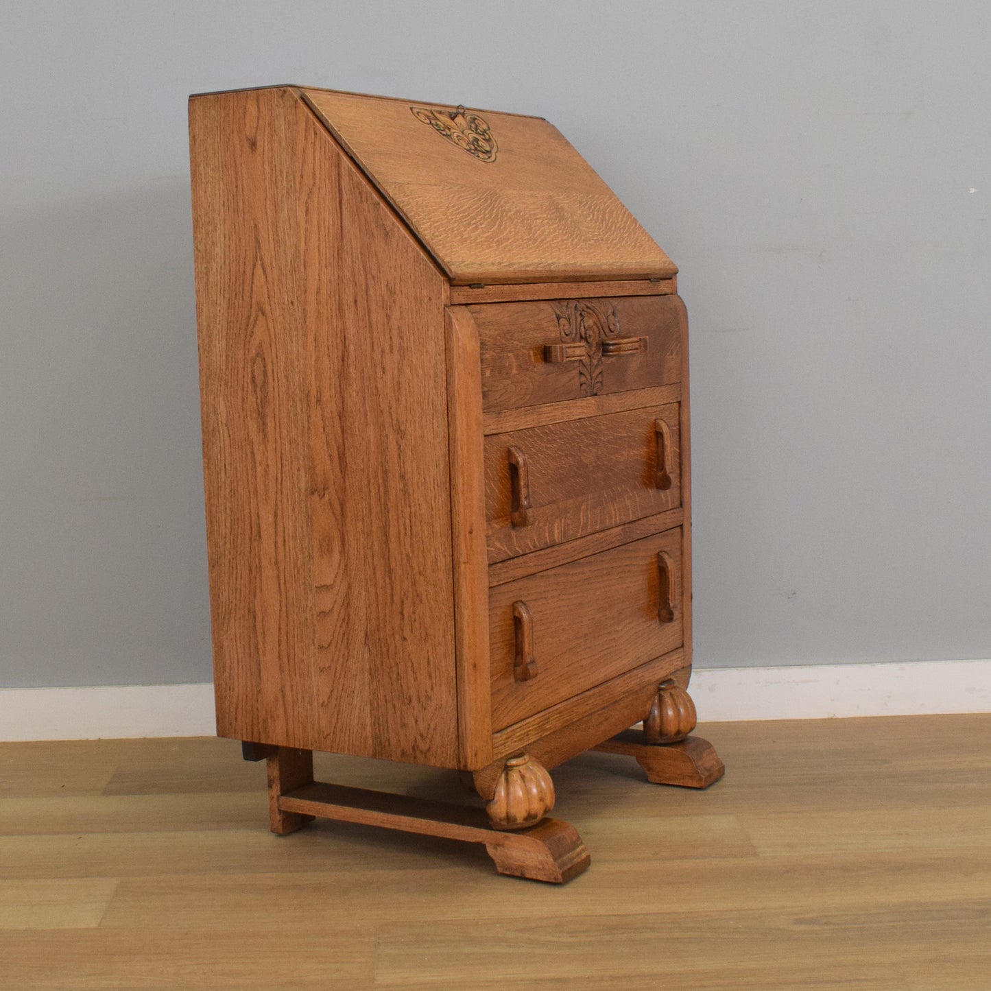 Oak Art-Deco Writing Bureau