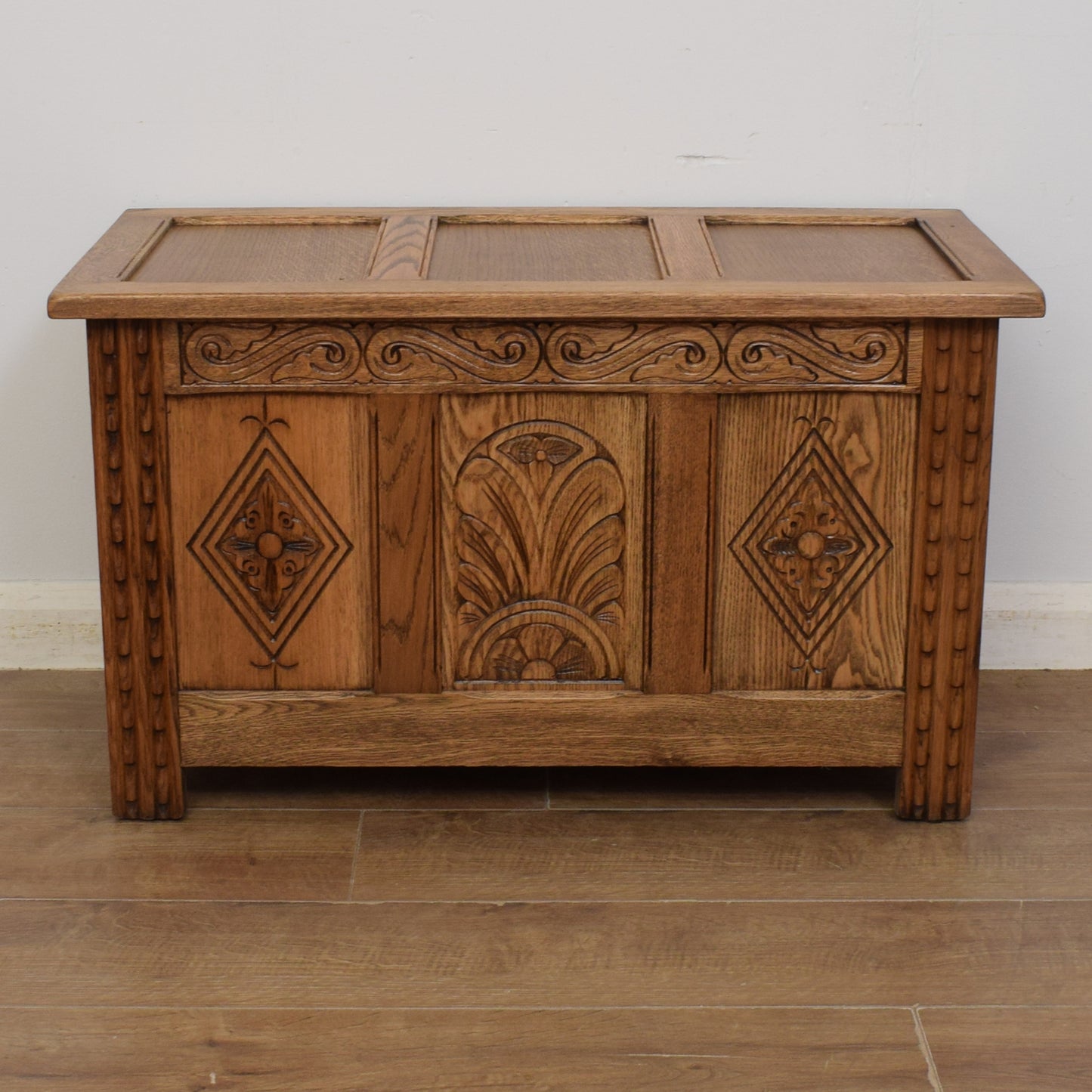 Carved Oak Blanket Box