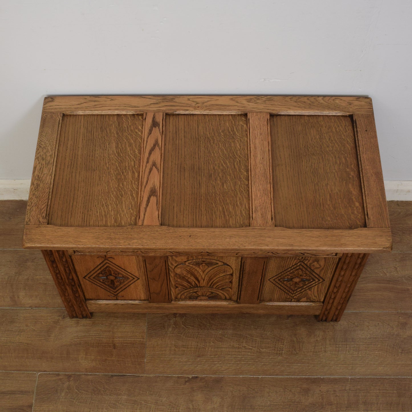 Carved Oak Blanket Box