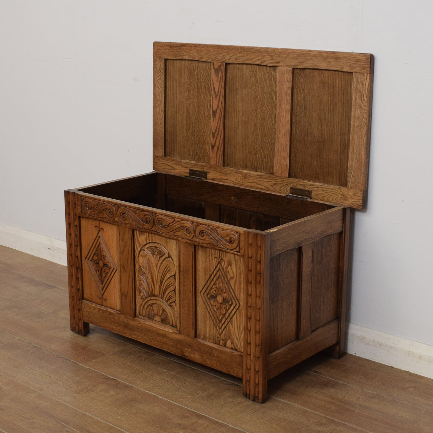Carved Oak Blanket Box