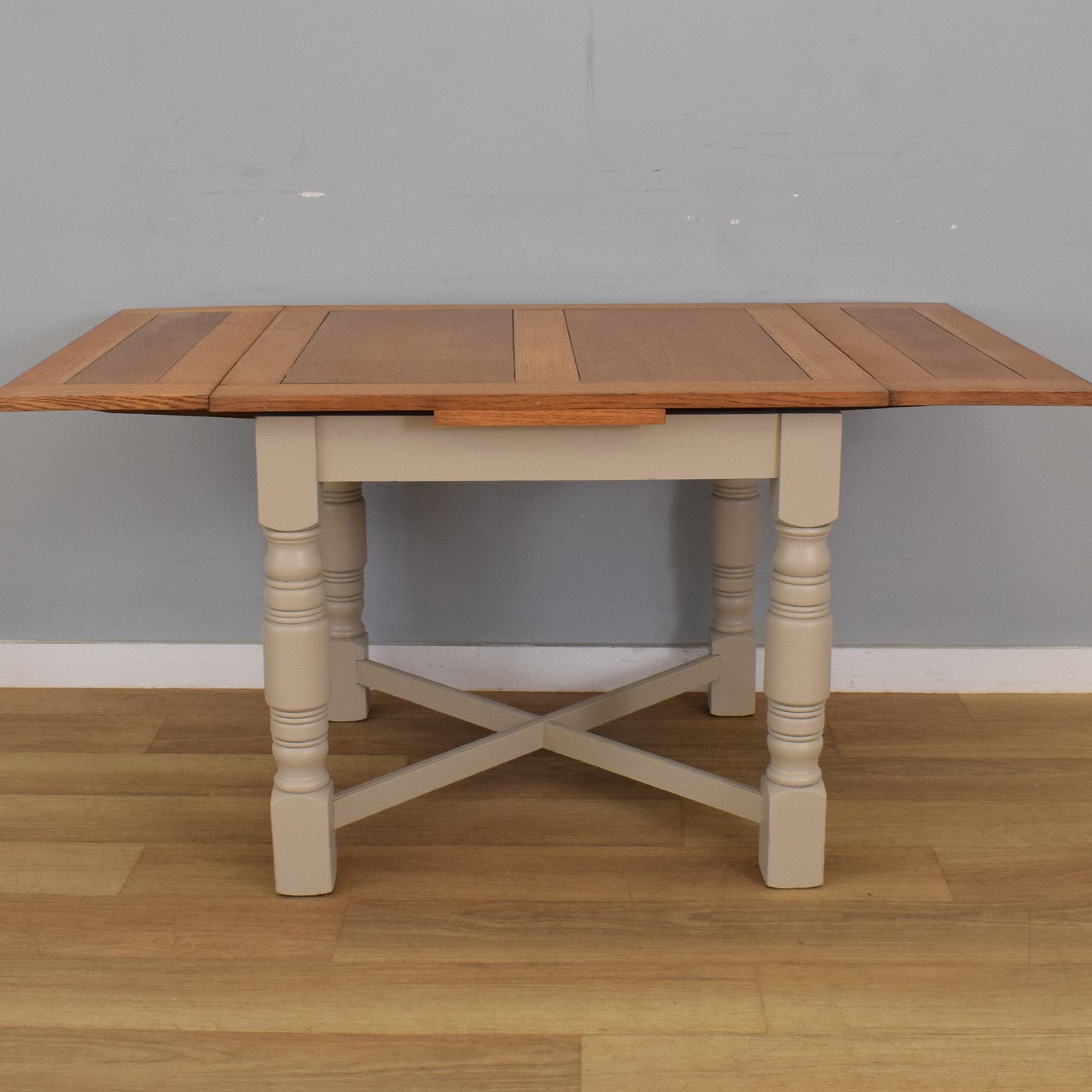 Painted Draw-Leaf Table and Four Chairs