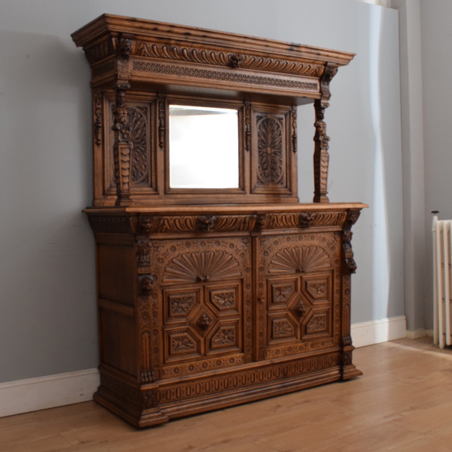 Carved Oak Antique Dresser