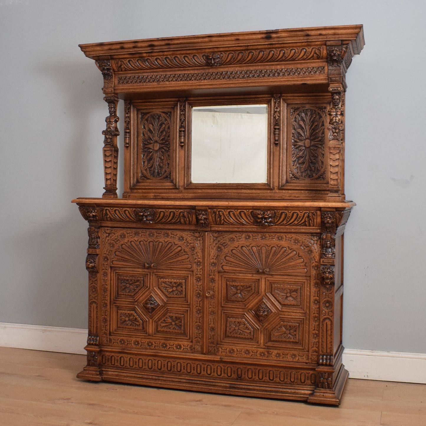 Carved Oak Antique Dresser