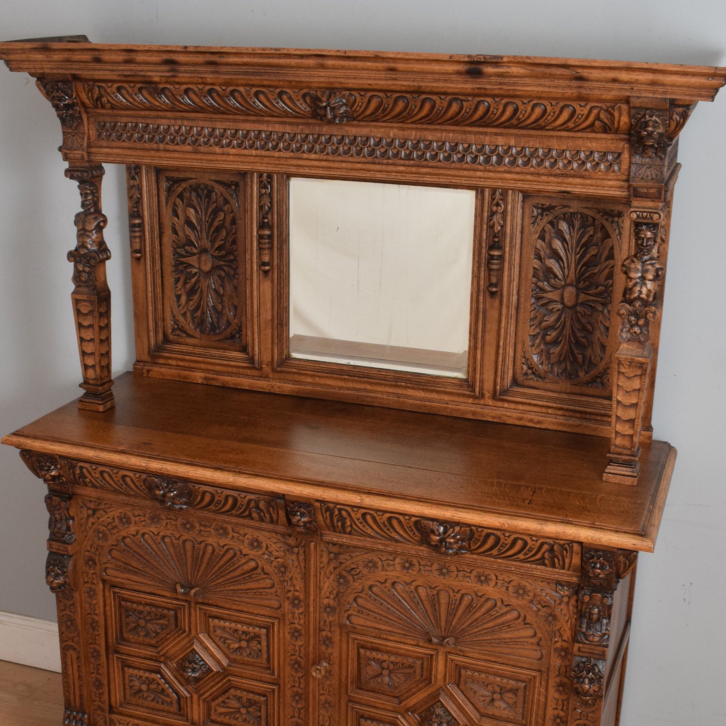 Carved Oak Antique Dresser