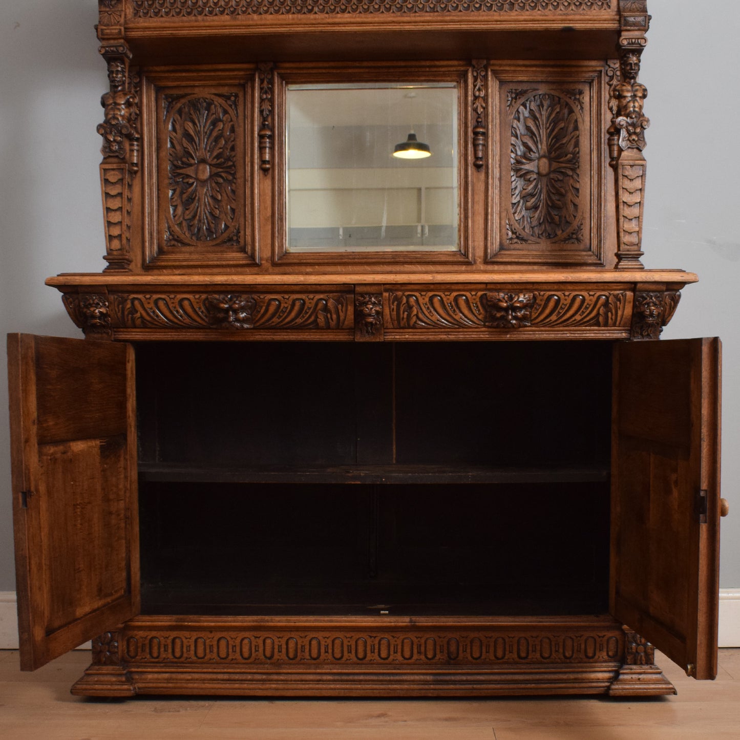 Carved Oak Antique Dresser