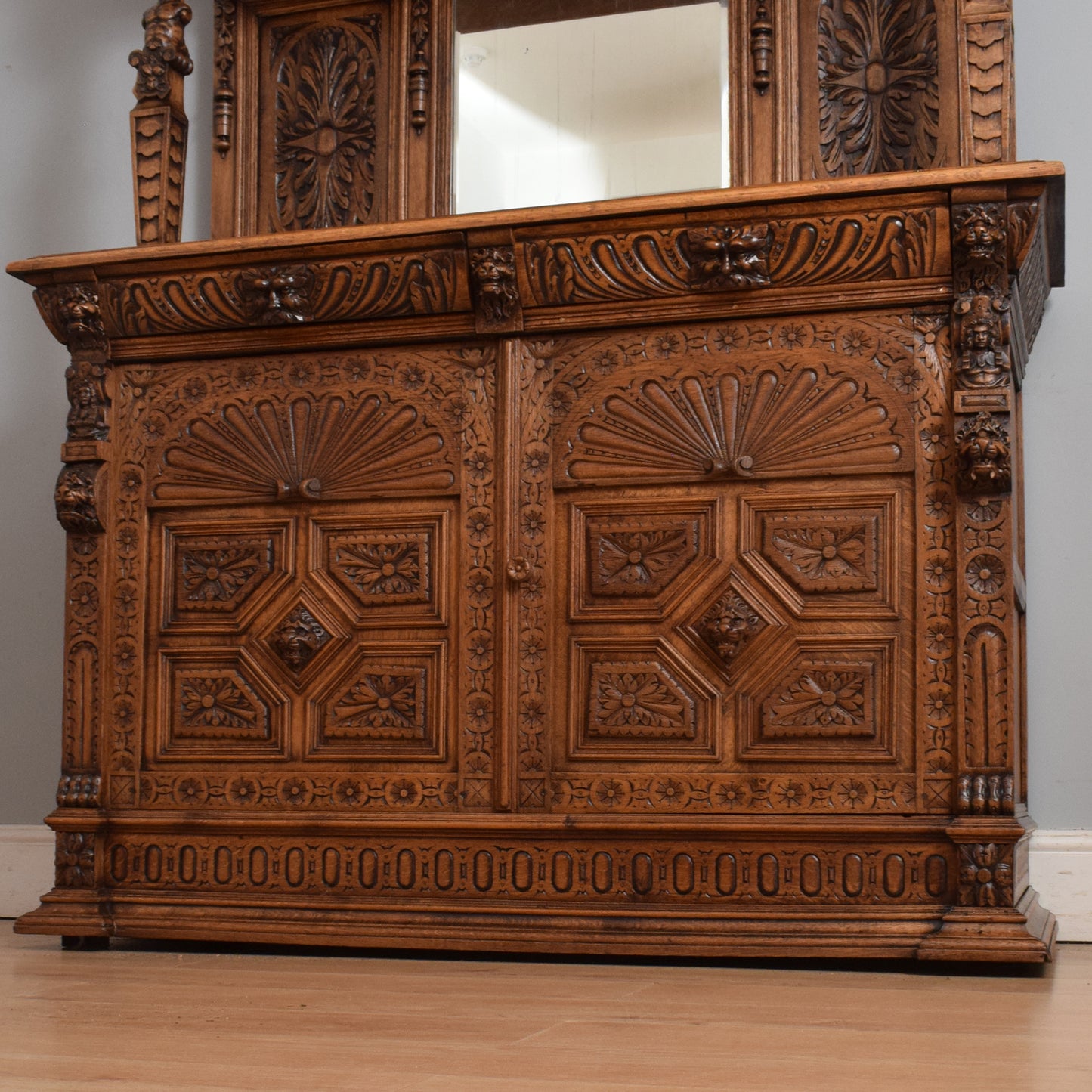 Carved Oak Antique Dresser
