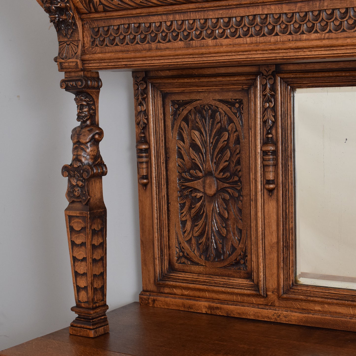 Carved Oak Antique Dresser