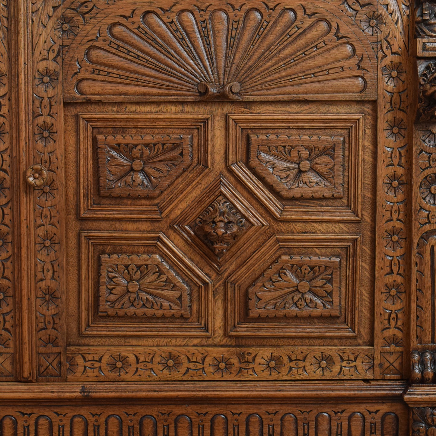 Carved Oak Antique Dresser