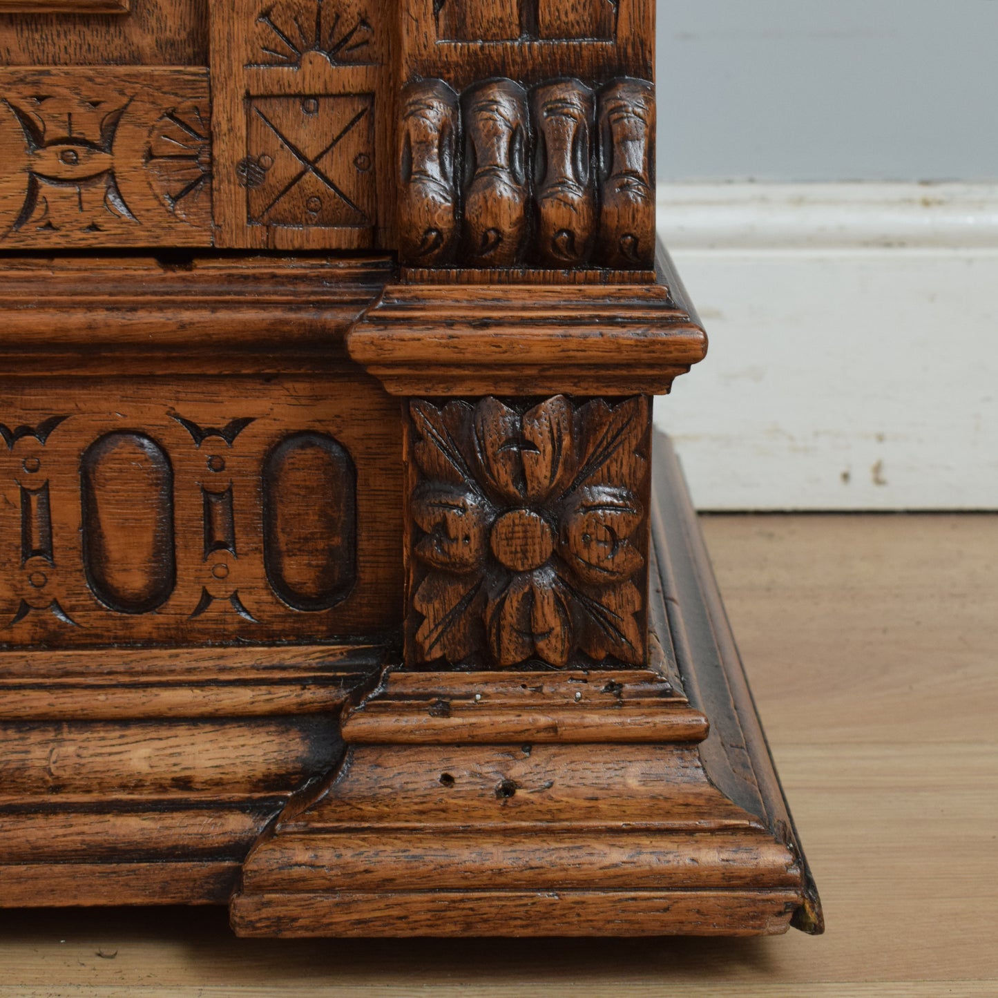 Carved Oak Antique Dresser