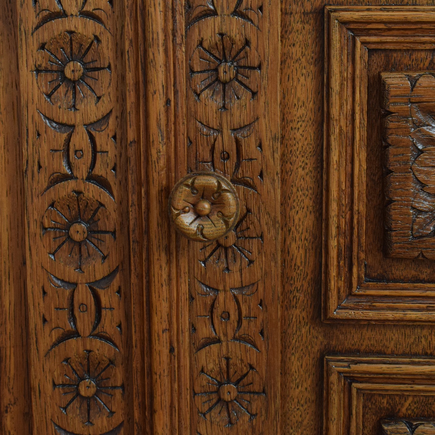 Carved Oak Antique Dresser