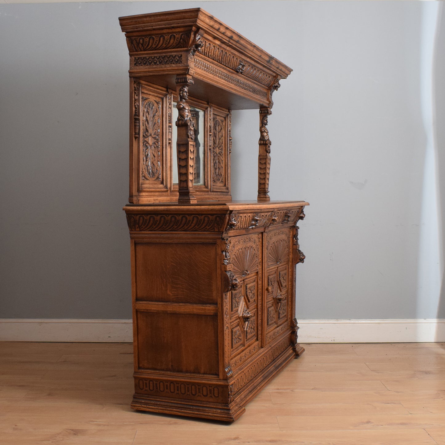 Carved Oak Antique Dresser