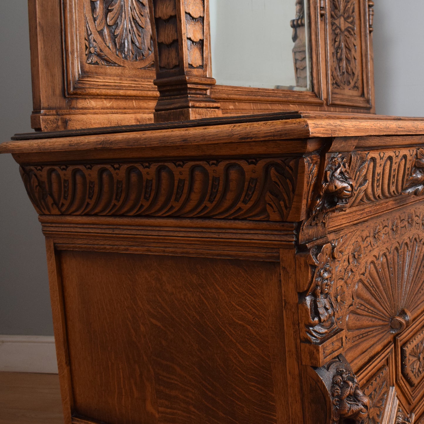 Carved Oak Antique Dresser