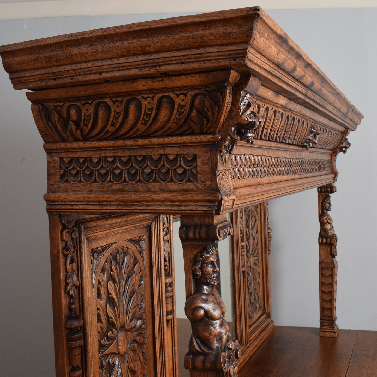Carved Oak Antique Dresser