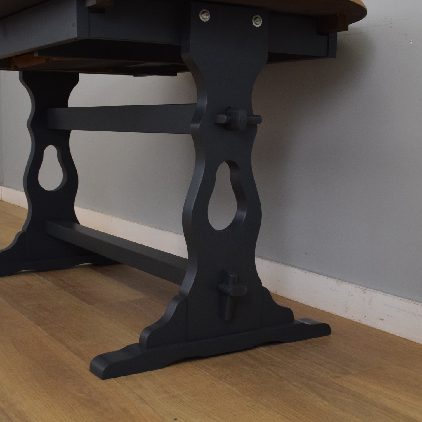 Painted Extendable Table and Six Chairs