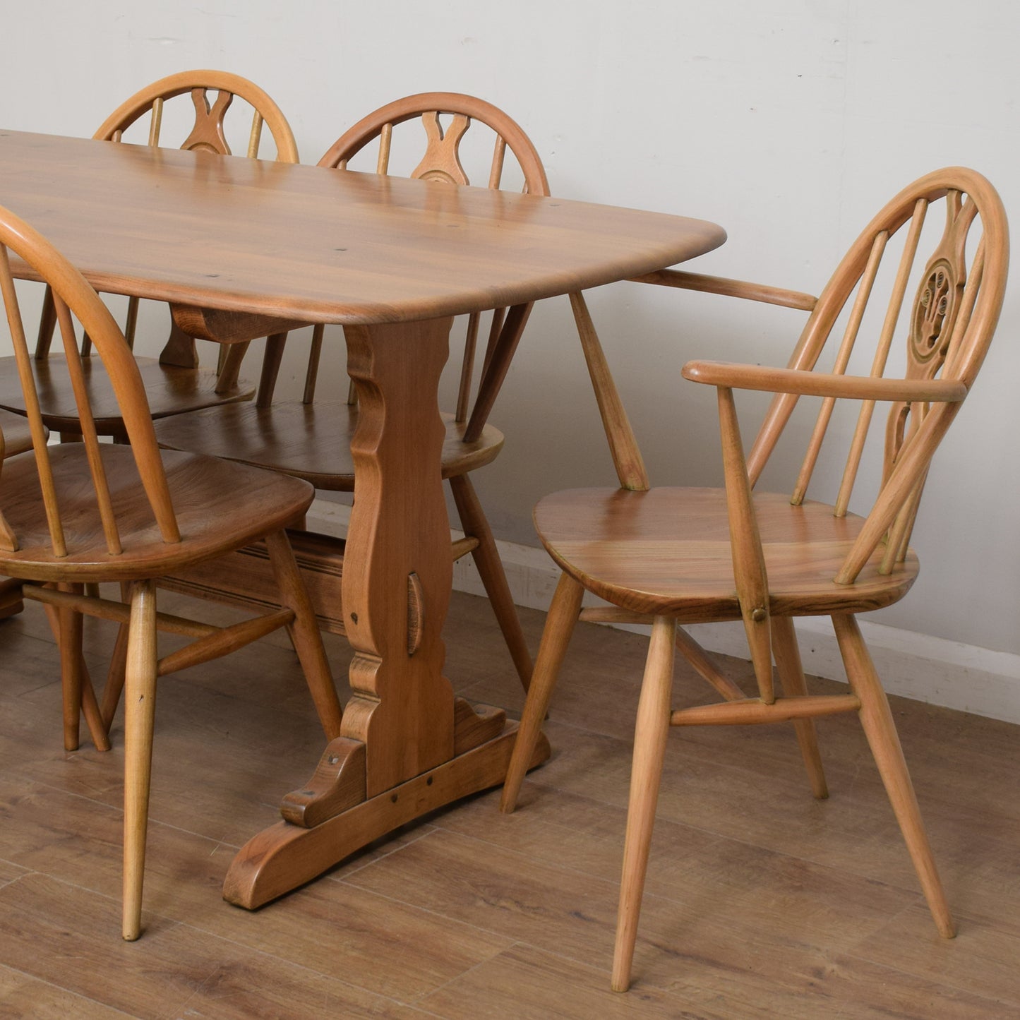 Restored Ercol Table And Six Chairs
