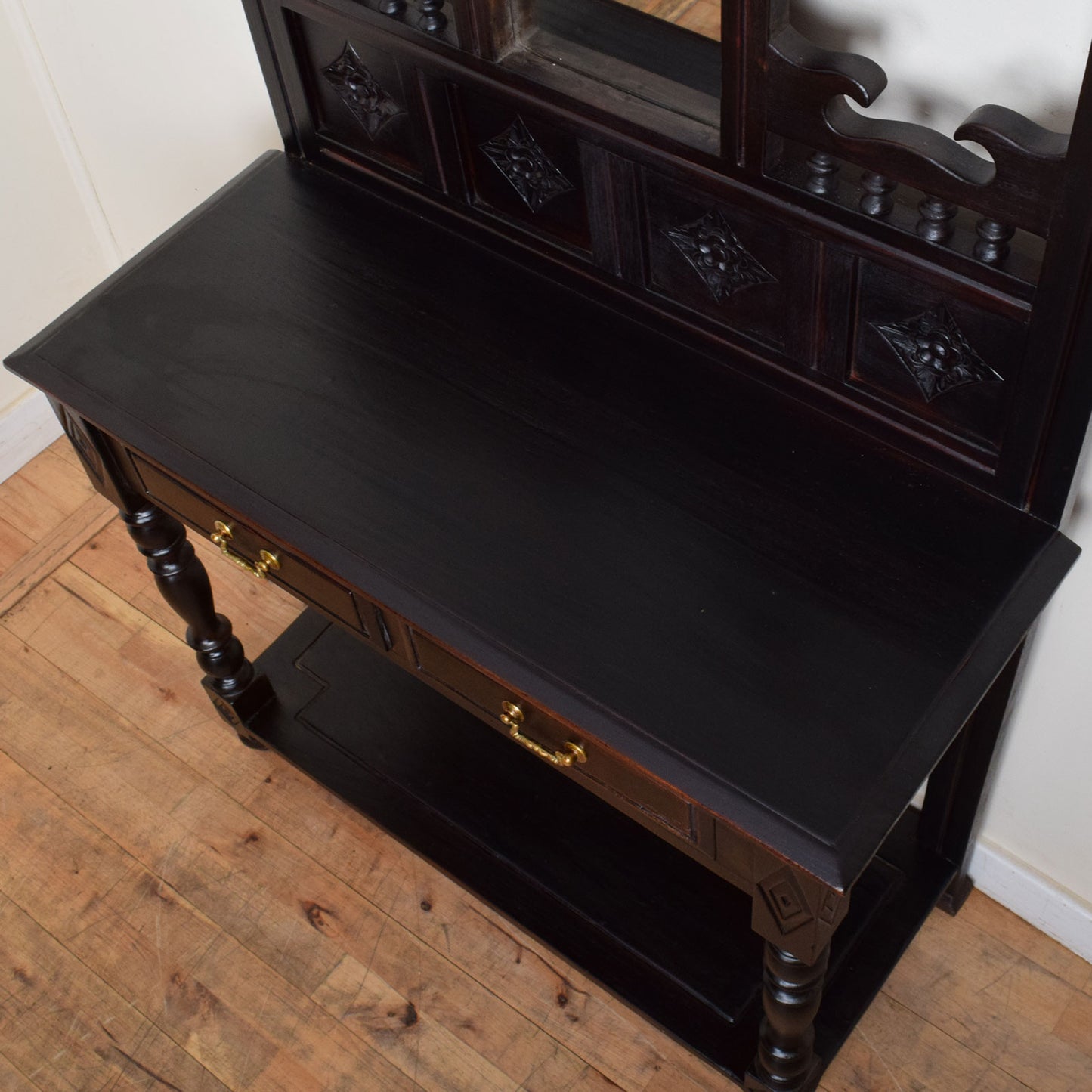 Carved Mirrored Hall Stand