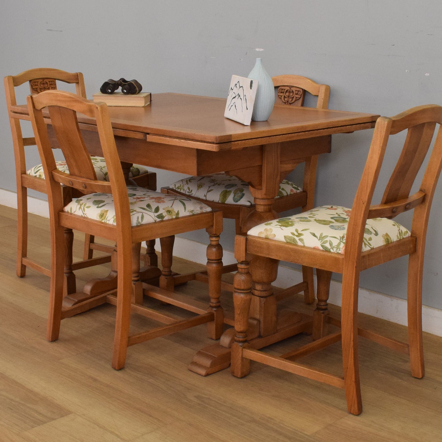 Ercol Draw-Leaf Table and Four Chairs
