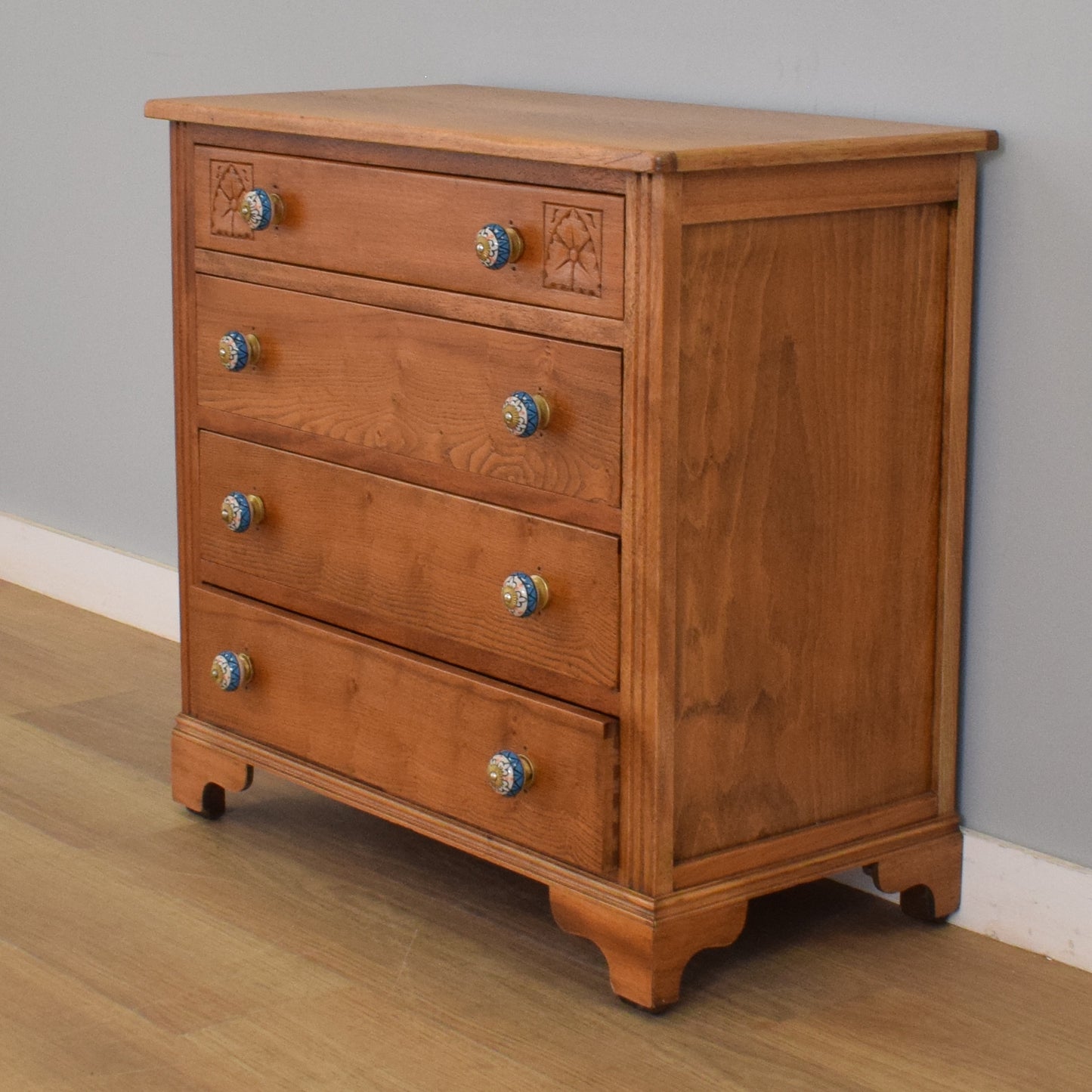 Small Restored Oak Chest of Drawers