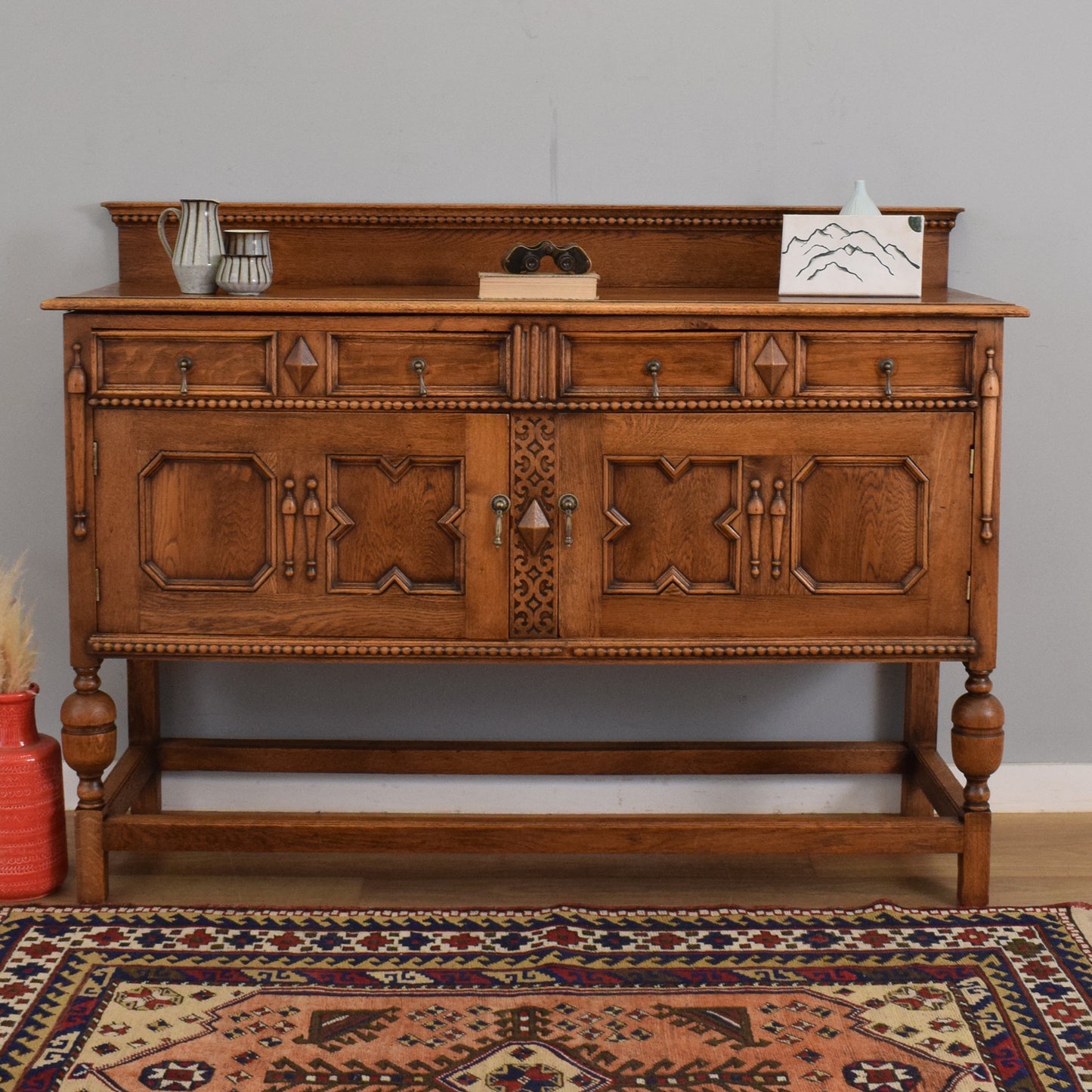 Carved Oak Sideboard