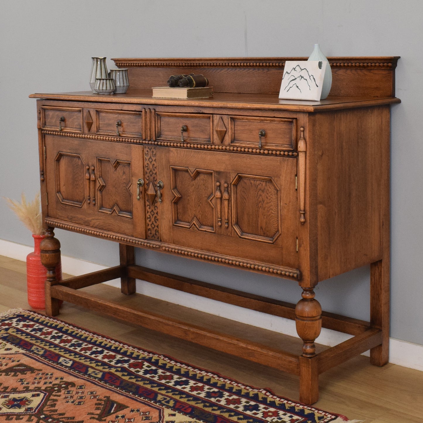 Carved Oak Sideboard