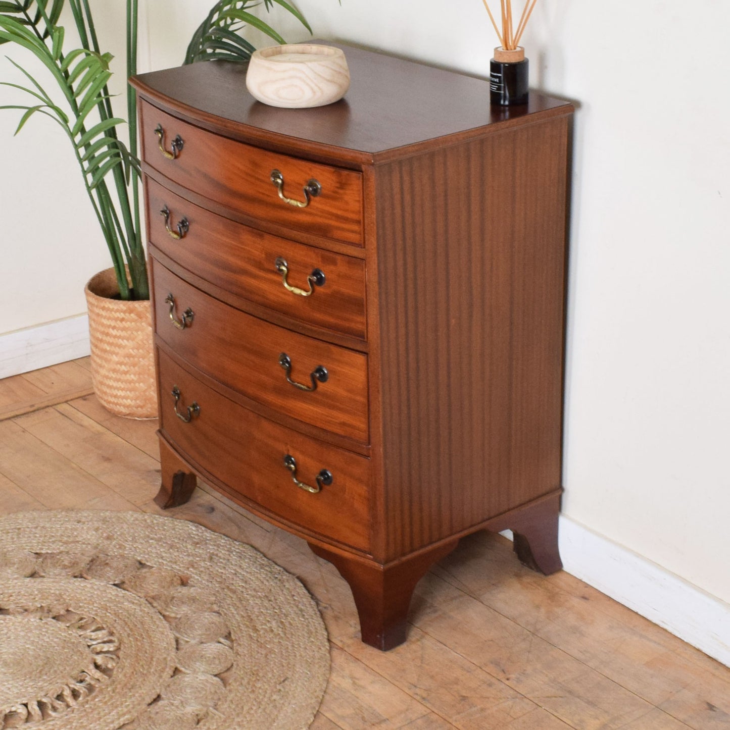 Restored Bow Fronted Chest of Drawers