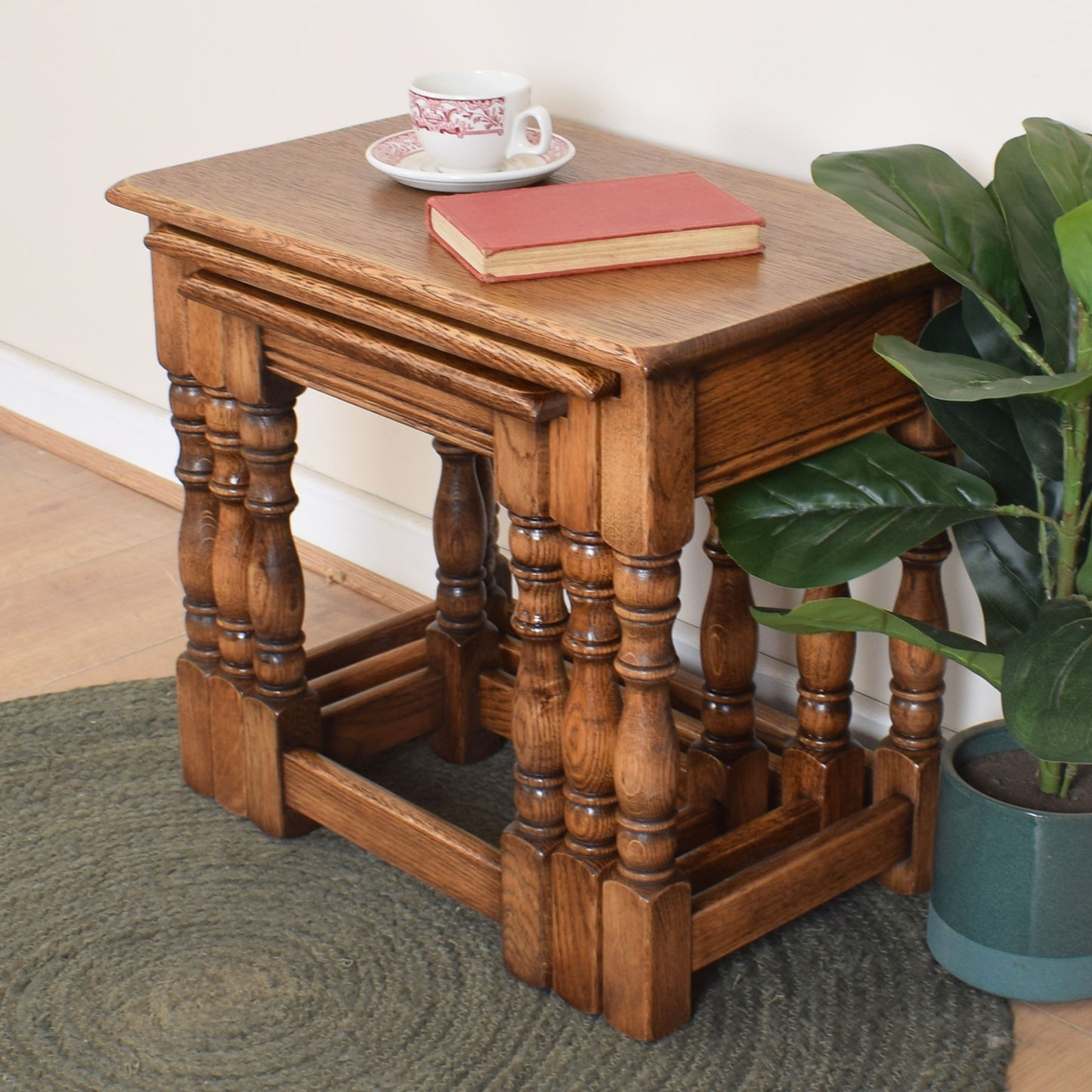 Oak Nest of Three Tables