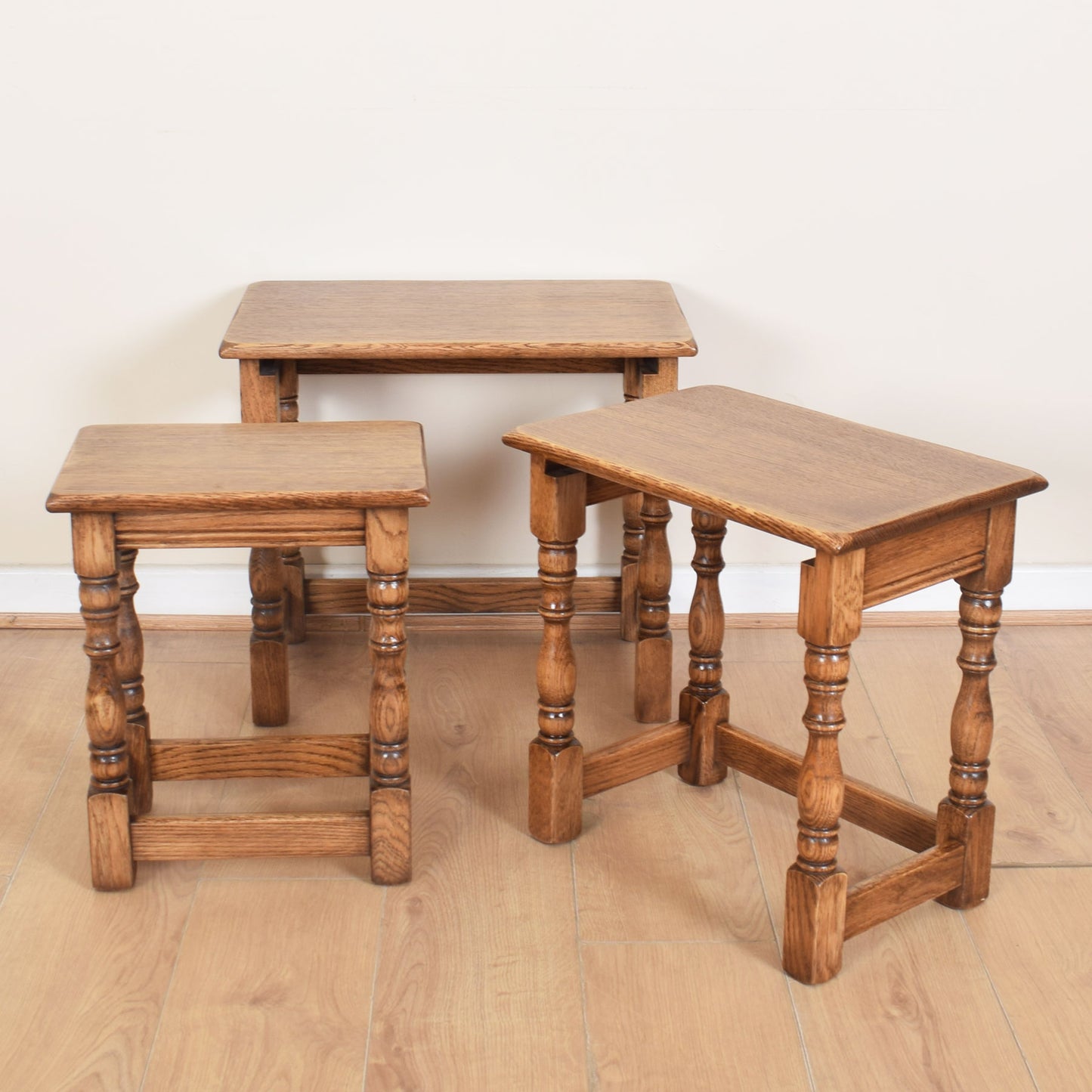 Oak Nest of Three Tables