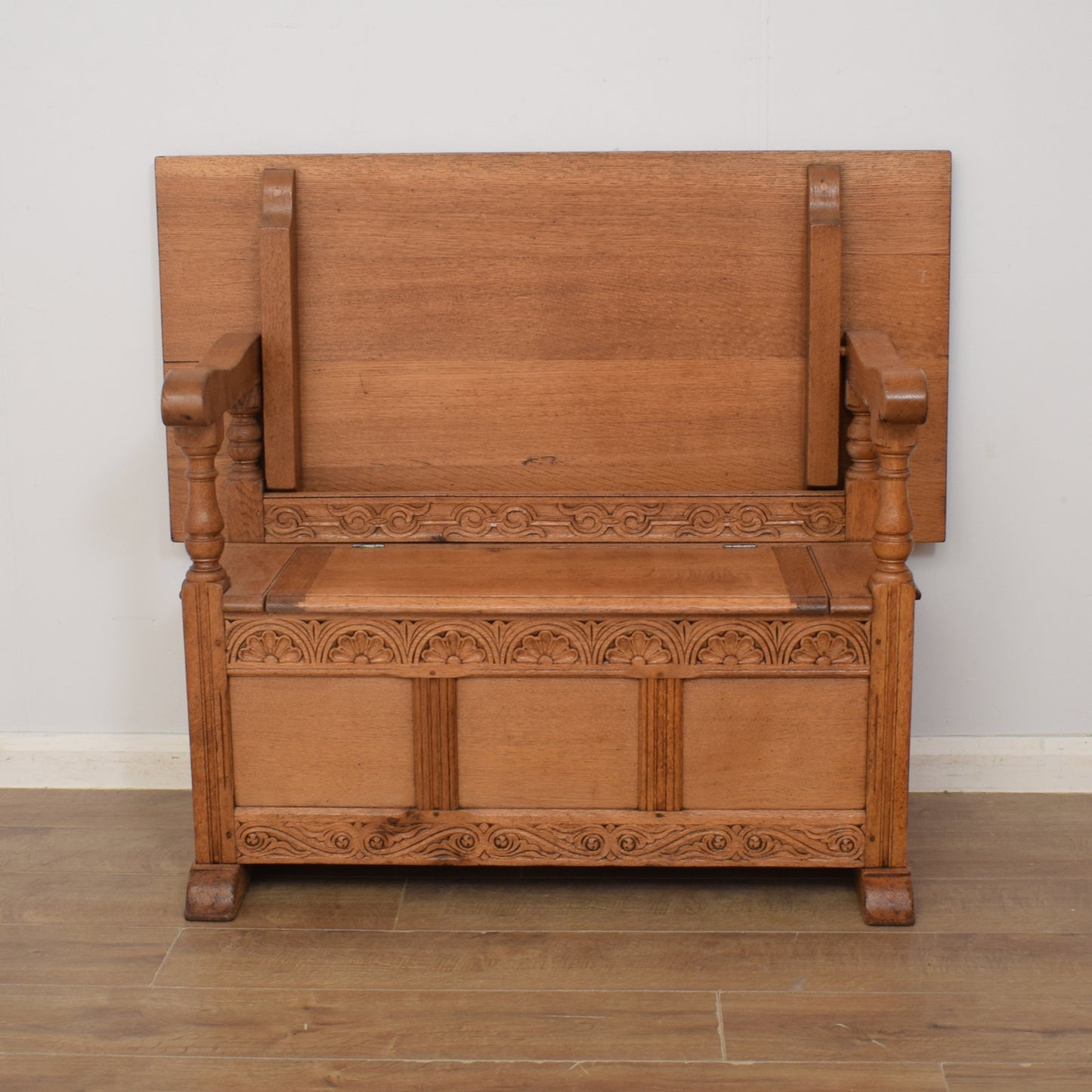 Restored Oak Monks Bench