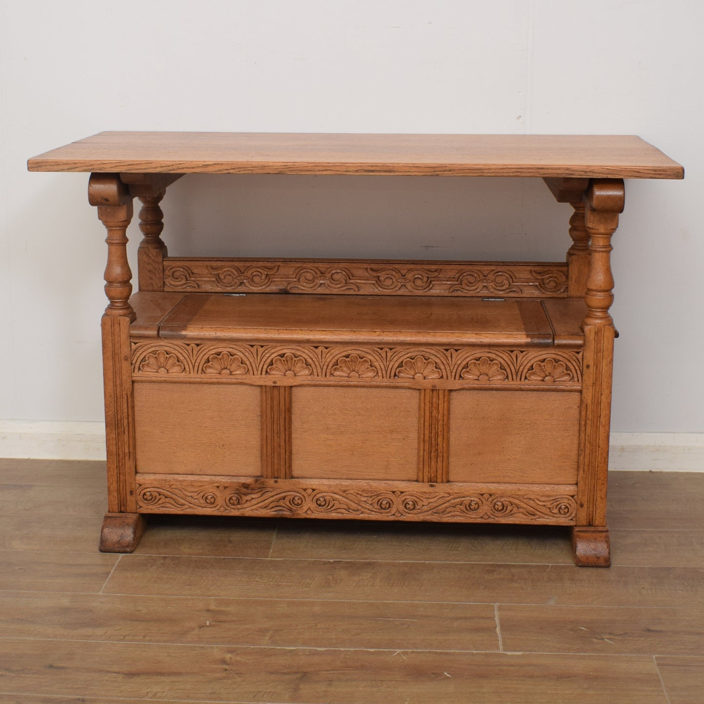 Restored Oak Monks Bench