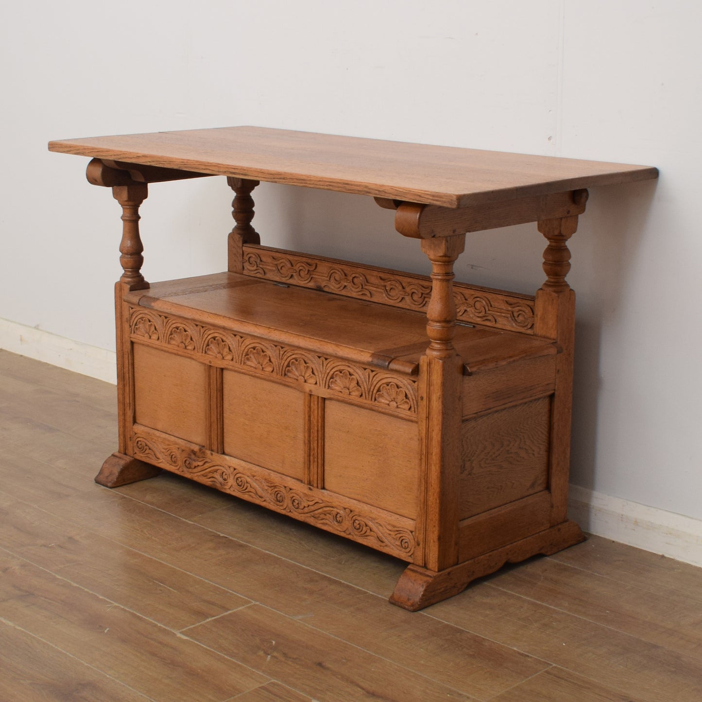 Restored Oak Monks Bench
